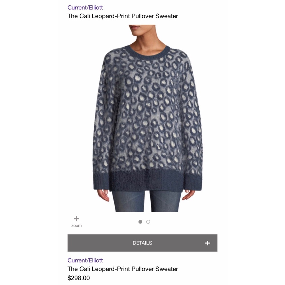 CURRENT/ELLIOT THE CALI SWEATER-BRUSHED LEOPARD